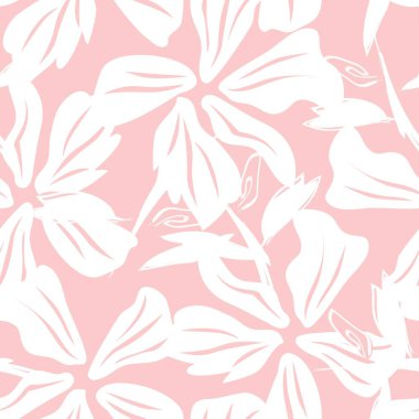 Çiçek fırçası darbeleri moda baskıları, grafikler, arka planlar ve el sanatları için pürüzsüz desen