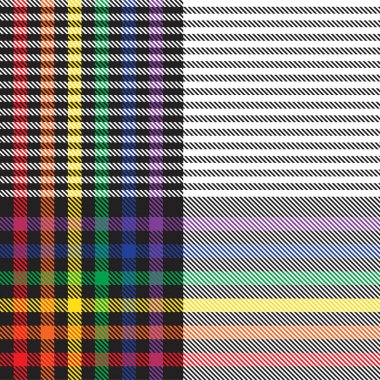 Gökkuşağı Ekoseli, kareli, ekose desenli moda tekstil ve grafikleri için uygun