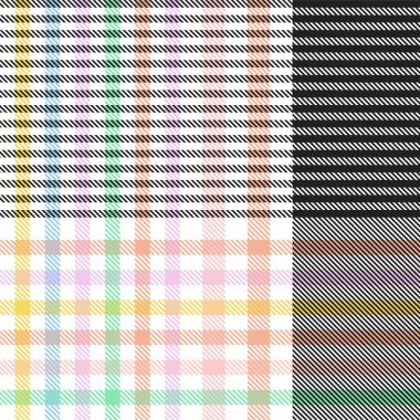 Gökkuşağı Pastel Ekoseli Moda tekstil ve grafikleri için kusursuz desen