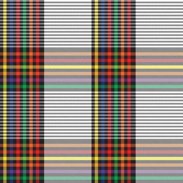 Rainbow Plaed Checked Tartan Seamless Paterial Appeared Fashion Textiles Graphics — стоковий вектор