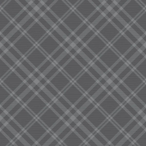 Grau Diagonal Plaid Tartan Texturierte Nahtlose Muster Für Modetextilien Und — Stockvektor