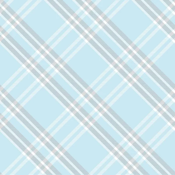 Sky Blue Diagonal Plaid Tartan Texturiertes Nahtloses Muster Für Modetextilien — Stockvektor