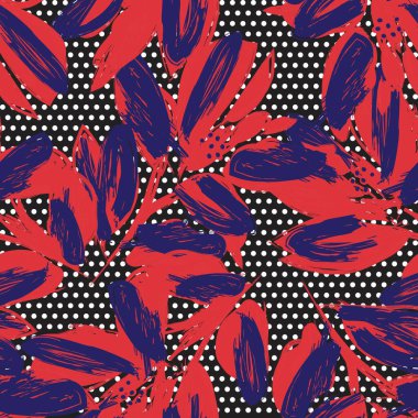 Moda tekstil ve grafikleri için noktalı dokuları olan çiçeksiz desen.