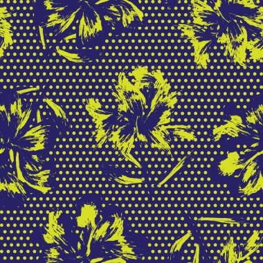 Moda tekstil ve grafikleri için noktalı dokuları olan çiçeksiz desen.