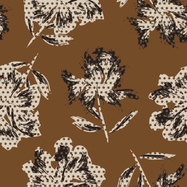 Moda tekstil ve grafikleri için noktalı dokuları olan çiçeksiz desen.