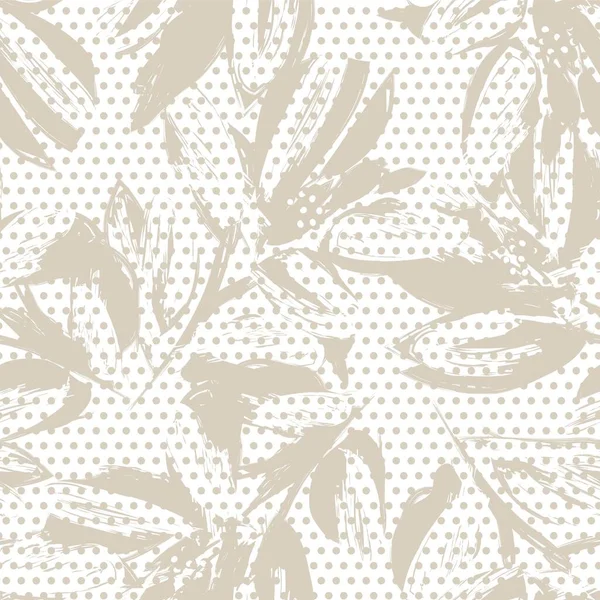 Patrón Sin Costura Floral Con Texturas Punteadas Para Textiles Gráficos — Vector de stock