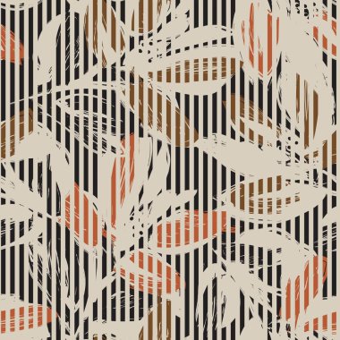 Moda tekstil ve grafikleri için çizgili dokuları olan çiçeksiz desen