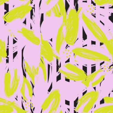 Moda tekstil ve grafikleri için çizgili dokuları olan çiçeksiz desen