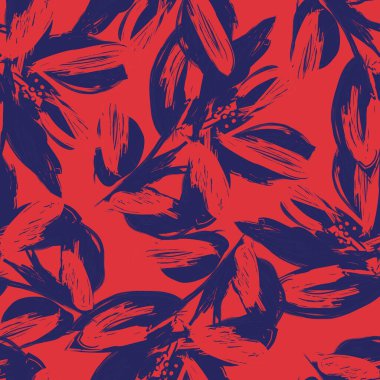 Çiçek fırçası darbeleri moda baskıları, grafikler, arka planlar ve el sanatları için pürüzsüz desen