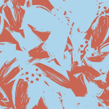 Çiçek fırçası darbeleri moda baskıları, grafikler, arka planlar ve el sanatları için pürüzsüz desen