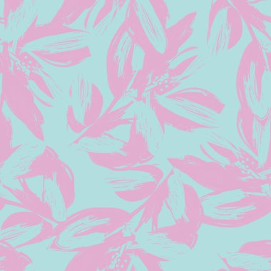 Çiçek fırçası darbeleri moda baskıları, grafikler, arka planlar ve el sanatları için pürüzsüz desen