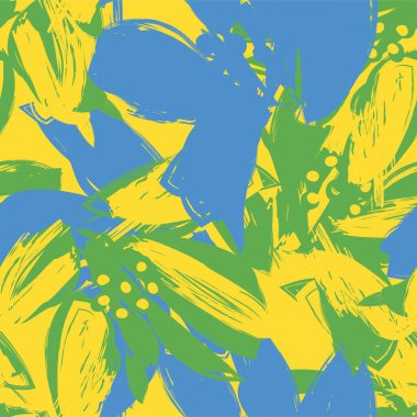 Çiçek fırçası darbeleri moda baskıları, grafikler, arka planlar ve el sanatları için pürüzsüz desen