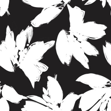 Çiçek fırçası darbeleri moda baskıları, grafikler, arka planlar ve el sanatları için pürüzsüz desen