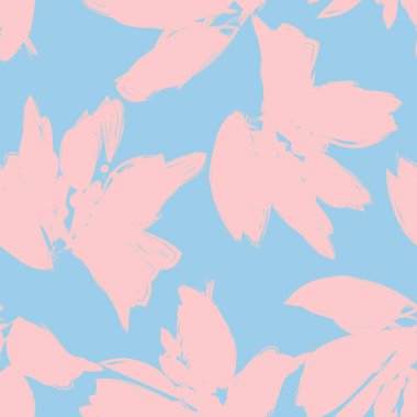 Çiçek fırçası darbeleri moda baskıları, grafikler, arka planlar ve el sanatları için pürüzsüz desen