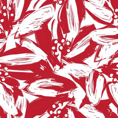 Çiçek fırçası darbeleri moda baskıları, grafikler, arka planlar ve el sanatları için pürüzsüz desen