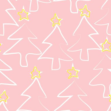 Web sitesi grafikleri ve moda tekstili için Noel Ağacı kusursuz desen tasarımı