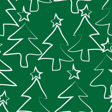 Web sitesi grafikleri ve moda tekstili için Noel Ağacı kusursuz desen tasarımı