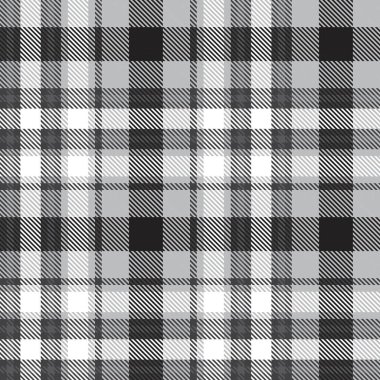 Moda tekstil ve grafikleri için uygun siyah ve beyaz desenli ekose desenli