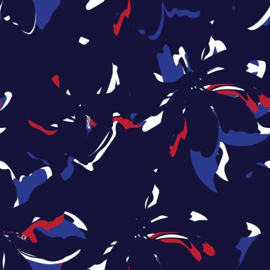 Çiçek fırçası darbeleri moda baskıları, grafikler, arka planlar ve el sanatları için pürüzsüz desen