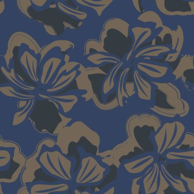 Çiçek fırçası darbeleri moda baskıları, grafikler, arka planlar ve el sanatları için pürüzsüz desen