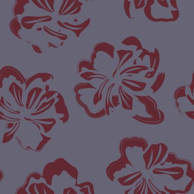 Çiçek fırçası darbeleri moda baskıları, grafikler, arka planlar ve el sanatları için pürüzsüz desen