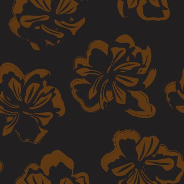 Çiçek fırçası darbeleri moda baskıları, grafikler, arka planlar ve el sanatları için pürüzsüz desen