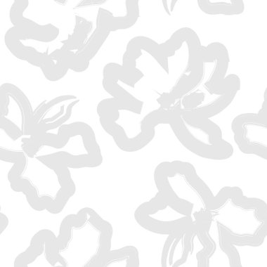 Çiçek fırçası darbeleri moda baskıları, grafikler, arka planlar ve el sanatları için pürüzsüz desen