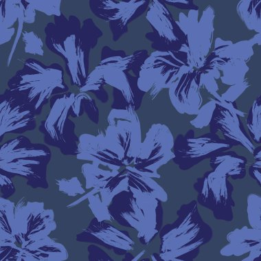 Çiçek fırçası darbeleri moda baskıları, grafikler, arka planlar ve el sanatları için pürüzsüz desen