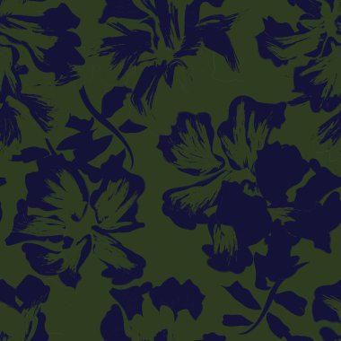 Çiçek fırçası darbeleri moda baskıları, grafikler, arka planlar ve el sanatları için pürüzsüz desen