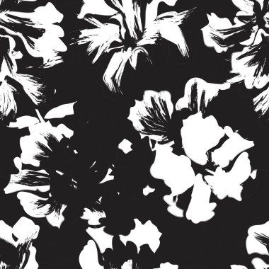 Çiçek fırçası darbeleri moda baskıları, grafikler, arka planlar ve el sanatları için pürüzsüz desen