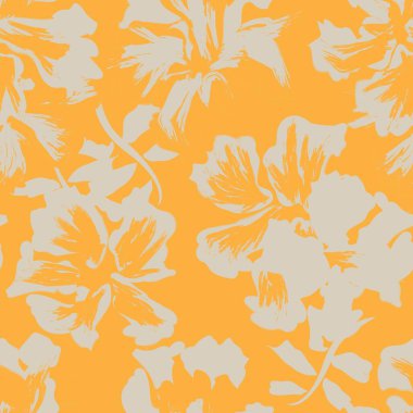 Çiçek fırçası darbeleri moda baskıları, grafikler, arka planlar ve el sanatları için pürüzsüz desen