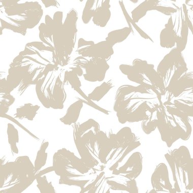 Çiçek fırçası darbeleri moda baskıları, grafikler, arka planlar ve el sanatları için pürüzsüz desen