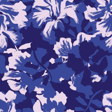 Çiçek fırçası darbeleri moda baskıları, grafikler, arka planlar ve el sanatları için pürüzsüz desen