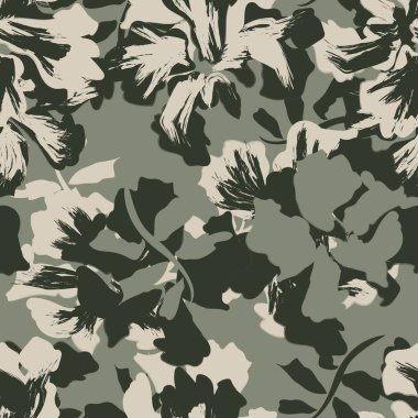 Çiçek fırçası darbeleri moda baskıları, grafikler, arka planlar ve el sanatları için pürüzsüz desen