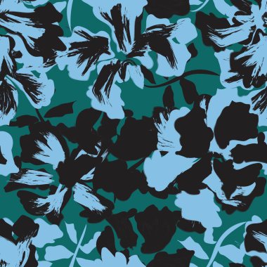 Çiçek fırçası darbeleri moda baskıları, grafikler, arka planlar ve el sanatları için pürüzsüz desen