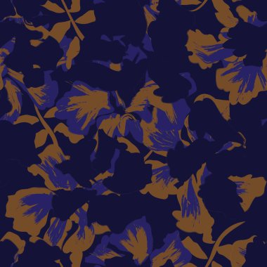 Çiçek fırçası darbeleri moda baskıları, grafikler, arka planlar ve el sanatları için pürüzsüz desen