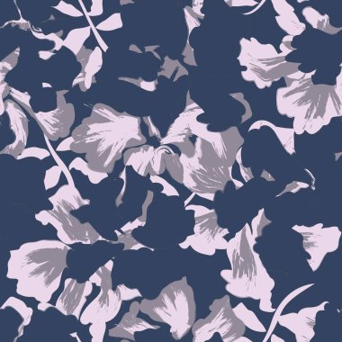 Çiçek fırçası darbeleri moda baskıları, grafikler, arka planlar ve el sanatları için pürüzsüz desen