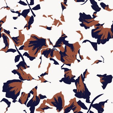 Çiçek fırçası darbeleri moda baskıları, grafikler, arka planlar ve el sanatları için pürüzsüz desen