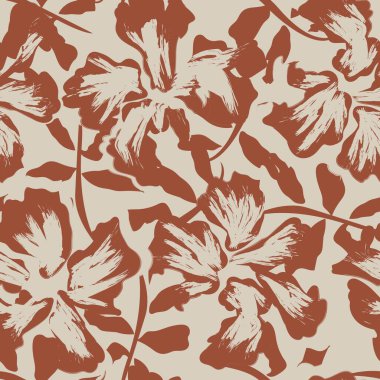 Çiçek fırçası darbeleri moda baskıları, grafikler, arka planlar ve el sanatları için pürüzsüz desen