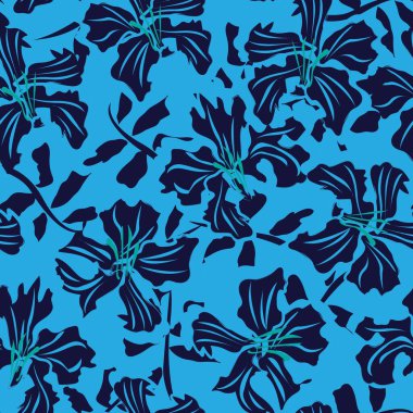 Çiçek fırçası darbeleri moda baskıları, grafikler, arka planlar ve el sanatları için pürüzsüz desen