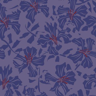 Çiçek fırçası darbeleri moda baskıları, grafikler, arka planlar ve el sanatları için pürüzsüz desen