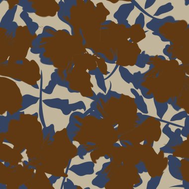 Çiçek fırçası darbeleri moda baskıları, grafikler, arka planlar ve el sanatları için pürüzsüz desen