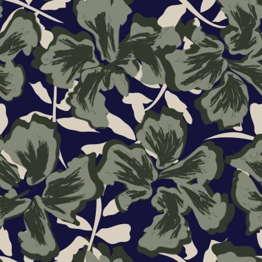 Çiçek fırçası darbeleri moda baskıları, grafikler, arka planlar ve el sanatları için pürüzsüz desen