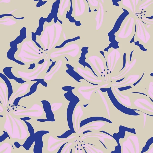 Bloemen Naadloze Patroon Achtergrond Voor Mode Textiel Graphics Achtergronden Ambachten — Stockvector