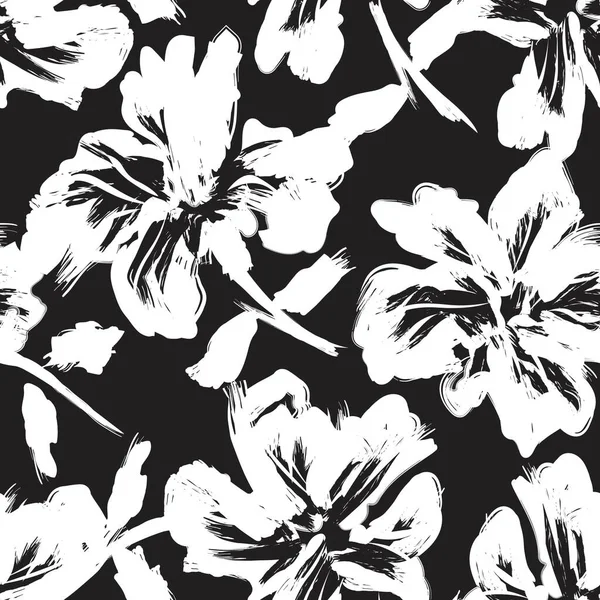 Floral Pinselstriche Nahtloser Musterhintergrund Für Modedrucke Grafiken Hintergründe Und Kunsthandwerk — Stockvektor