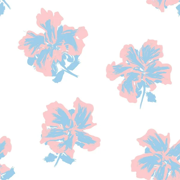 Pinceladas Florales Sin Costuras Para Estampados Moda Gráficos Fondos Manualidades — Vector de stock