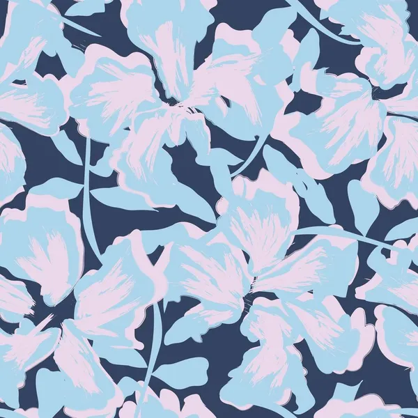 Çiçek fırçası darbeleri moda baskıları, grafikler, arka planlar ve el sanatları için pürüzsüz desen