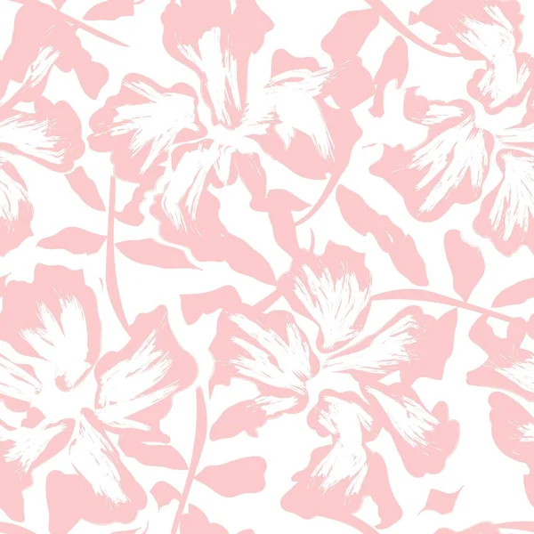 Bloemen Penseelstreken Naadloze Patroon Achtergrond Voor Mode Prints Afbeeldingen Achtergronden — Stockvector