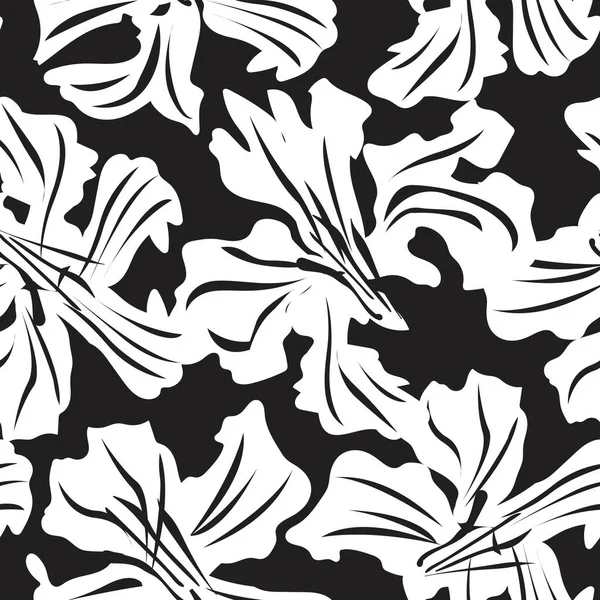 花のブラシは ファッションプリント グラフィック 背景や工芸品のためのシームレスなパターンの背景をストローク — ストックベクタ