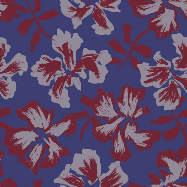 Coups Pinceau Floral Fond Motif Sans Couture Pour Les Impressions — Image vectorielle